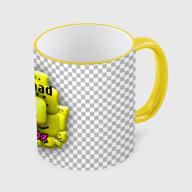 Кружка 3D с принтом badblox в Кировске, керамика | ёмкость 330 мл | dank | dank memes | distotion | memes | oof | photoshop | roblox | yellow | данк | данк мемы | дисторшн | желтый | жмых | клетка | мемы | роблокс | серый | уф | фотошоп | черный