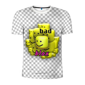Мужская футболка 3D спортивная с принтом badblox в Кировске, 100% полиэстер с улучшенными характеристиками | приталенный силуэт, круглая горловина, широкие плечи, сужается к линии бедра | dank | dank memes | distotion | memes | oof | photoshop | roblox | yellow | данк | данк мемы | дисторшн | желтый | жмых | клетка | мемы | роблокс | серый | уф | фотошоп | черный