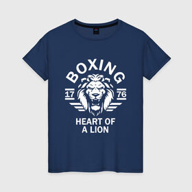 Женская футболка хлопок с принтом Бокс - сердце льва в Кировске, 100% хлопок | прямой крой, круглый вырез горловины, длина до линии бедер, слегка спущенное плечо | box | boxing | bruce lee | champion | dragon | fight | fighter | judo | muay thai | team | tiger | ufc | али | боевые | боец | бой | бокс | боксер | борьба | брюс ли | воин | дзюдо | дракон | единоборства | искусство | карате | контакт | кулак | лев