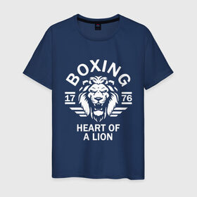 Мужская футболка хлопок с принтом Бокс - сердце льва в Кировске, 100% хлопок | прямой крой, круглый вырез горловины, длина до линии бедер, слегка спущенное плечо. | box | boxing | bruce lee | champion | dragon | fight | fighter | judo | muay thai | team | tiger | ufc | али | боевые | боец | бой | бокс | боксер | борьба | брюс ли | воин | дзюдо | дракон | единоборства | искусство | карате | контакт | кулак | лев