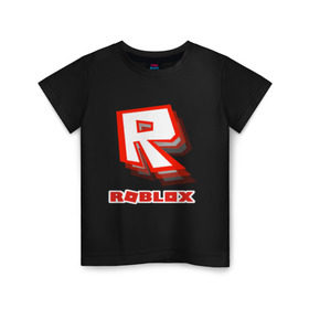 Детская футболка хлопок с принтом Roblox в Кировске, 100% хлопок | круглый вырез горловины, полуприлегающий силуэт, длина до линии бедер | play | roblox | детская | для детей | игра | онлайн | ребенку | роблокс | роболкс | симулятор