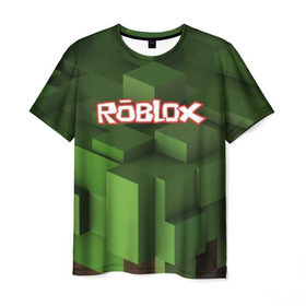 Мужская футболка 3D с принтом Roblox в Кировске, 100% полиэфир | прямой крой, круглый вырез горловины, длина до линии бедер | play | roblox | детская | для детей | игра | онлайн | ребенку | роблокс | роболкс | симулятор