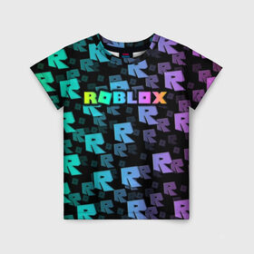 Детская футболка 3D с принтом Roblox в Кировске, 100% гипоаллергенный полиэфир | прямой крой, круглый вырез горловины, длина до линии бедер, чуть спущенное плечо, ткань немного тянется | Тематика изображения на принте: roblox   массовая многопользовательская онлайн игра