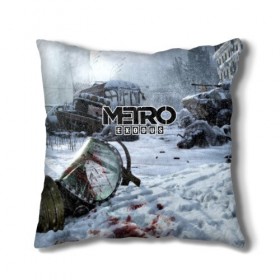 Подушка 3D с принтом METRO EXODUS в Кировске, наволочка – 100% полиэстер, наполнитель – холлофайбер (легкий наполнитель, не вызывает аллергию). | состоит из подушки и наволочки. Наволочка на молнии, легко снимается для стирки | 2035 | exodus | metro | metro exodus | metro: exodus | survival horror | арт | артём | исход | метро | метро исход | метро:исход