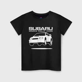 Детская футболка хлопок с принтом Subaru Impreza World Rally в Кировске, 100% хлопок | круглый вырез горловины, полуприлегающий силуэт, длина до линии бедер | impreza | rally | subaru | subaru impreza | world rally team