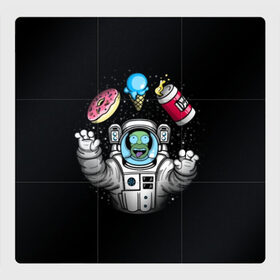 Магнитный плакат 3Х3 с принтом Гомер в космосе в Кировске, Полимерный материал с магнитным слоем | 9 деталей размером 9*9 см | bart | homer | lisa | simpsons | space | барт | гомер | космос | пончик | симпсоны