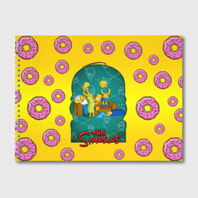 Альбом для рисования с принтом Симпсоны (3) в Кировске, 100% бумага
 | матовая бумага, плотность 200 мг. | Тематика изображения на принте: bart | homer | lisa | simpsons | барт | гомер | лиза | мардж | пончик | симпсоны