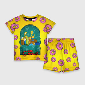 Детский костюм с шортами 3D с принтом Симпсоны (3) в Кировске,  |  | bart | homer | lisa | simpsons | барт | гомер | лиза | мардж | пончик | симпсоны
