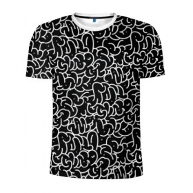 Мужская футболка 3D спортивная с принтом Graffiti Lines в Кировске, 100% полиэстер с улучшенными характеристиками | приталенный силуэт, круглая горловина, широкие плечи, сужается к линии бедра | 