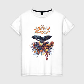 Женская футболка хлопок с принтом Umbrella Academy в Кировске, 100% хлопок | прямой крой, круглый вырез горловины, длина до линии бедер, слегка спущенное плечо | 