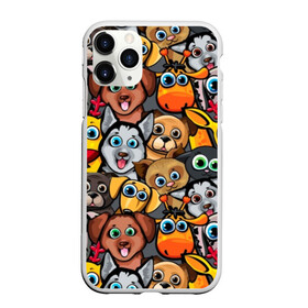 Чехол для iPhone 11 Pro матовый с принтом Веселые собаки в Кировске, Силикон |  | Тематика изображения на принте: бульдог | голубые глаза | доберман | животные | жирафы | котики | милые | олени | разноцветные | собаки | хаски | яркие