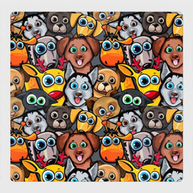 Магнитный плакат 3Х3 с принтом Веселые собаки в Кировске, Полимерный материал с магнитным слоем | 9 деталей размером 9*9 см | Тематика изображения на принте: бульдог | голубые глаза | доберман | животные | жирафы | котики | милые | олени | разноцветные | собаки | хаски | яркие