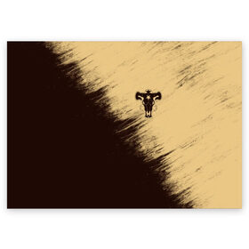 Поздравительная открытка с принтом Черный Клевер (Черный Бык) 4 в Кировске, 100% бумага | плотность бумаги 280 г/м2, матовая, на обратной стороне линовка и место для марки
 | anime | black | black bull | black clover | bull | clover | аниме | аста | астер | бык | клевер | черный | чёрный бык | черный клевер