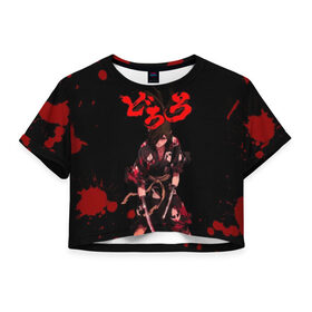 Женская футболка 3D укороченная с принтом Дороро (2) в Кировске, 100% полиэстер | круглая горловина, длина футболки до линии талии, рукава с отворотами | anime | dororo | manga | аниме | дороро | манга