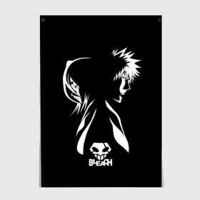 Постер с принтом BLEACH minimal в Кировске, 100% бумага
 | бумага, плотность 150 мг. Матовая, но за счет высокого коэффициента гладкости имеет небольшой блеск и дает на свету блики, но в отличии от глянцевой бумаги не покрыта лаком | anime | bleach | аниме | блич | ичиго | манга | маска | пустые | синигами | фэнтези