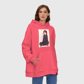 Худи SuperOversize хлопок с принтом Аниме девушка в Кировске, 70% хлопок, 30% полиэстер, мягкий начес внутри | карман-кенгуру, эластичная резинка на манжетах и по нижней кромке, двухслойный капюшон
 | аниме | аниме арты | аниме девушка | аниме девушки | аниме манга | аниме мир | картинки аниме девочек | рисунки девочек аниме | русское аниме | фото аниме девочек