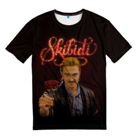 Мужская футболка 3D с принтом SKIBIDI (Romantic Edition) в Кировске, 100% полиэфир | прямой крой, круглый вырез горловины, длина до линии бедер | 