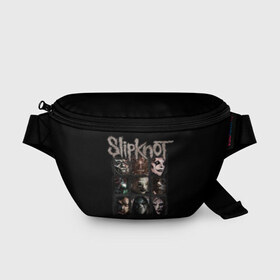 Поясная сумка 3D с принтом Slipknot в Кировске, 100% полиэстер | плотная ткань, ремень с регулируемой длиной, внутри несколько карманов для мелочей, основное отделение и карман с обратной стороны сумки застегиваются на молнию | альтернативный | американская | глэм | готик | гранж | группа | метал | модные | музыка | пост | рок | хард