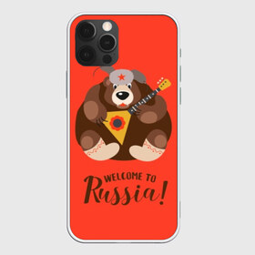 Чехол для iPhone 12 Pro Max с принтом Welcome to Russia в Кировске, Силикон |  | Тематика изображения на принте: animal | balalaika | bear | great | hat | musical | play | power | predator | russia | russian | star | welcome | wild | балалайка | валенки | великая | д | дикий | добро | животное | звезда | играет | инструмент | медведь | музыкальный | надпись | пожало