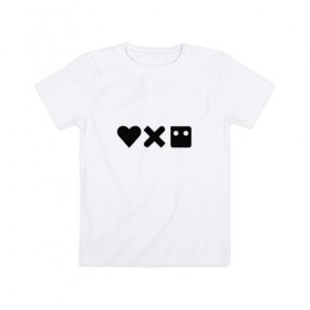 Детская футболка хлопок с принтом LDR в Кировске, 100% хлопок | круглый вырез горловины, полуприлегающий силуэт, длина до линии бедер | death | love death + robots | netflix | robots | любовь | нетфликс | роботы | сериал