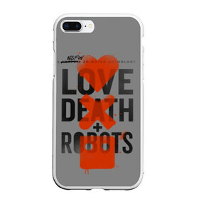 Чехол для iPhone 7Plus/8 Plus матовый с принтом LoveD+R в Кировске, Силикон | Область печати: задняя сторона чехла, без боковых панелей | death | love death + robots | netflix | robots | любовь | нетфликс | роботы | сериал