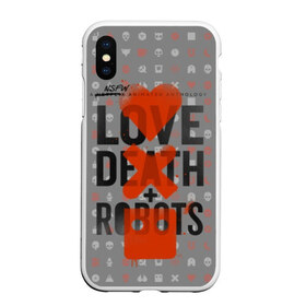 Чехол для iPhone XS Max матовый с принтом LOVE DEATH + ROBOTS в Кировске, Силикон | Область печати: задняя сторона чехла, без боковых панелей | death | love death + robots | netflix | robots | любовь | нетфликс | роботы | сериал