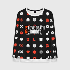 Мужской свитшот 3D с принтом Love, Death & Robots в Кировске, 100% полиэстер с мягким внутренним слоем | круглый вырез горловины, мягкая резинка на манжетах и поясе, свободная посадка по фигуре | Тематика изображения на принте: cartoon | death | fantasy | heavy | horror | metal | miller | netflix | robots | tim | witness | любовь | миллер | мультфильм | робот | роботы | тим | ужасы | фэнтези