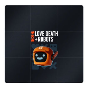 Магнитный плакат 3Х3 с принтом Love, Death & Robots в Кировске, Полимерный материал с магнитным слоем | 9 деталей размером 9*9 см | Тематика изображения на принте: cartoon | death | fantasy | heavy | horror | metal | miller | netflix | robots | tim | witness | любовь | миллер | мультфильм | робот | роботы | тим | ужасы | фэнтези