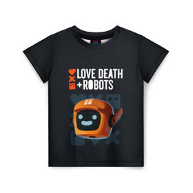 Детская футболка 3D с принтом Love, Death & Robots в Кировске, 100% гипоаллергенный полиэфир | прямой крой, круглый вырез горловины, длина до линии бедер, чуть спущенное плечо, ткань немного тянется | Тематика изображения на принте: cartoon | death | fantasy | heavy | horror | metal | miller | netflix | robots | tim | witness | любовь | миллер | мультфильм | робот | роботы | тим | ужасы | фэнтези
