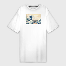 Платье-футболка хлопок с принтом Большая волна в Кировске,  |  | большая волна | искусство | канагава