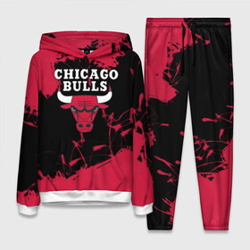 Женский костюм 3D (с толстовкой) с принтом CHICAGO BULLS в Кировске,  |  | chicago bulls | chicago bulls jordan | nba chicago bulls | nike chicago bulls | баскетбол нба | лейкерс чикаг | нба | чикаго атланта | чикаго буллз | чикаго буллз 2019 | чикаго буллз атланта