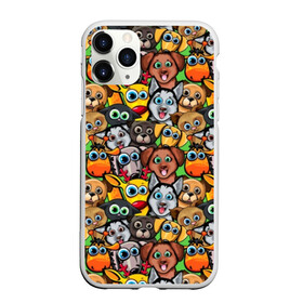 Чехол для iPhone 11 Pro матовый с принтом Веселые собачки в Кировске, Силикон |  | бульдог | голубые глаза | доберман | животные | жирафы | котики | милые | олени | разноцветные | собаки | хаски | яркие