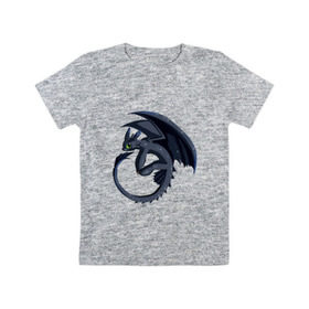 Детская футболка хлопок с принтом ночная фурия в Кировске, 100% хлопок | круглый вырез горловины, полуприлегающий силуэт, длина до линии бедер | how to train your dragon | night fury | беззубик | дракон | как приручить дракона | ночная фурия