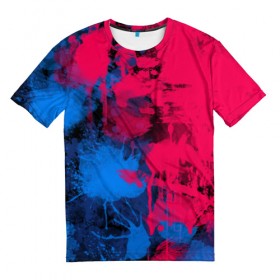Мужская футболка 3D с принтом Буря красок в Кировске, 100% полиэфир | прямой крой, круглый вырез горловины, длина до линии бедер | арт | буря красок | искусство | краски | розовый | синий | современное искусство | стрит арт