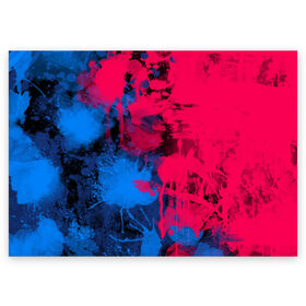 Поздравительная открытка с принтом Буря красок в Кировске, 100% бумага | плотность бумаги 280 г/м2, матовая, на обратной стороне линовка и место для марки
 | арт | буря красок | искусство | краски | розовый | синий | современное искусство | стрит арт