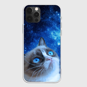 Чехол для iPhone 12 Pro Max с принтом Сердитый кот в космосе в Кировске, Силикон |  | grumpy cat | космос | кот | кот в космосе | кот мем | кошка | кошка мем | мем кот | сердитый кот | синий кот