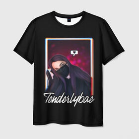 Мужская футболка 3D с принтом Tenderlybae в Кировске, 100% полиэфир | прямой крой, круглый вырез горловины, длина до линии бедер | tenderlybae | амина | блогер | мейби бейби | мирзоева | стример | стримерша | тандели бае | тандерлибае | твич | ютуб