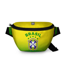 Поясная сумка 3D с принтом Бразилия в Кировске, 100% полиэстер | плотная ткань, ремень с регулируемой длиной, внутри несколько карманов для мелочей, основное отделение и карман с обратной стороны сумки застегиваются на молнию | brasil | brazil | бразилия | бразильская сборная | сборная бразилии | сборная бразилии по футболу | сборные | форма | футбол | футбольные сборные | чемпиона | чемпионат мира