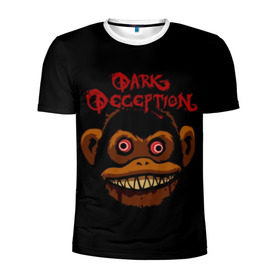 Мужская футболка 3D спортивная с принтом Dark Deception 1 в Кировске, 100% полиэстер с улучшенными характеристиками | приталенный силуэт, круглая горловина, широкие плечи, сужается к линии бедра | dark | dark deception | deception | five night | fnaf | game | horror | дарк десепшен | игра