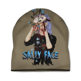 Шапка 3D с принтом Sally Face в Кировске, 100% полиэстер | универсальный размер, печать по всей поверхности изделия | sally face | игра | компьютерная игра | лицо | маска | протез | салли фейс | школа | шрамы