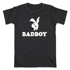Мужская футболка хлопок с принтом Bad Boy в Кировске, 100% хлопок | прямой крой, круглый вырез горловины, длина до линии бедер, слегка спущенное плечо. | 