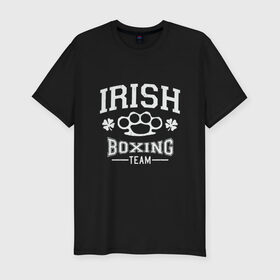 Мужская футболка премиум с принтом Irish Boxing в Кировске, 92% хлопок, 8% лайкра | приталенный силуэт, круглый вырез ворота, длина до линии бедра, короткий рукав | Тематика изображения на принте: box | boxing | bruce lee | champion | dragon | fight | fighter | judo | muay thai | team | tiger | ufc | али | боевые | бой | бокс | боксер | борьба | брюс ли | воин | дзюдо | дракон | единоборства | ирландия | искусство | карате | контакт | кулак