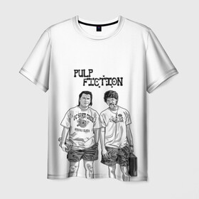 Мужская футболка 3D с принтом Pulp Fiction в Кировске, 100% полиэфир | прямой крой, круглый вырез горловины, длина до линии бедер | кино | криминальное чтиво | тарантино | фильмы | чтиво