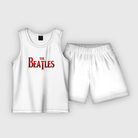 Детская пижама с шортами хлопок с принтом The Beatles в Кировске,  |  | битлз | британская | группа | джон леннон | джордж харрисон | ливерпуль | пол маккартни | ринго старр | рок