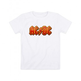 Детская футболка хлопок с принтом AC/DC в Кировске, 100% хлопок | круглый вырез горловины, полуприлегающий силуэт, длина до линии бедер | австралийская | ангус янг | блюз | группа | малькольм янг | рок | рок н ролл | стиви янг | хард
