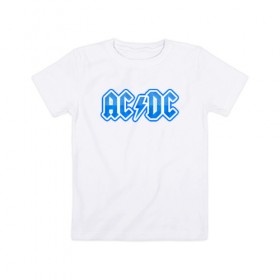 Детская футболка хлопок с принтом AC/DC в Кировске, 100% хлопок | круглый вырез горловины, полуприлегающий силуэт, длина до линии бедер | Тематика изображения на принте: австралийская | ангус янг | блюз | группа | малькольм янг | рок | рок н ролл | стиви янг | хард