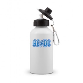 Бутылка спортивная с принтом AC/DC в Кировске, металл | емкость — 500 мл, в комплекте две пластиковые крышки и карабин для крепления | австралийская | ангус янг | блюз | группа | малькольм янг | рок | рок н ролл | стиви янг | хард