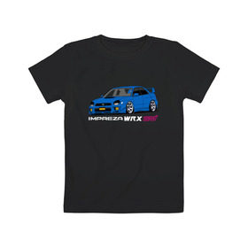 Детская футболка хлопок с принтом Subaru Impreza WRX STI (GD) в Кировске, 100% хлопок | круглый вырез горловины, полуприлегающий силуэт, длина до линии бедер | impreza wrx sti | subaru | subaru impreza | subaru impreza wrx sti | wrx sti