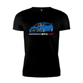 Мужская футболка премиум с принтом Subaru Impreza WRX STI (GD) в Кировске, 92% хлопок, 8% лайкра | приталенный силуэт, круглый вырез ворота, длина до линии бедра, короткий рукав | impreza wrx sti | subaru | subaru impreza | subaru impreza wrx sti | wrx sti