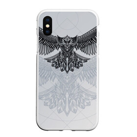 Чехол для iPhone XS Max матовый с принтом Eagle tribal painting в Кировске, Силикон | Область печати: задняя сторона чехла, без боковых панелей | eagle | painting | tribal | крылья | орел | перья | рисунок | трайбл